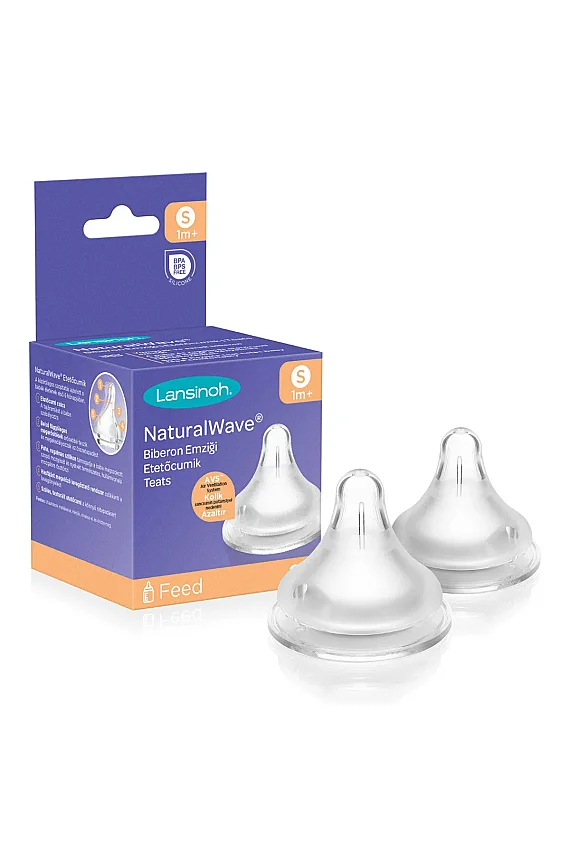 Lansinoh Natural Wave Biberon Emziği 2'li Yavaş Akışlı - 1