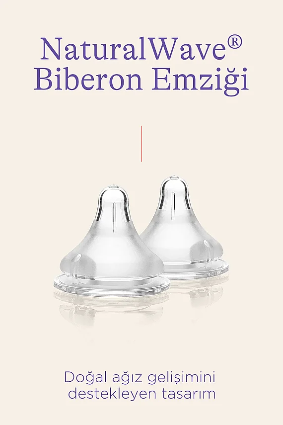 Lansinoh Natural Wave Biberon Emziği 2'li Yavaş Akışlı - 2