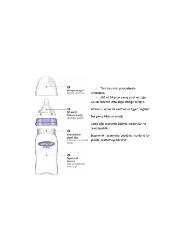 Lansinoh NaturalWave Cam Biberon 160 ml - 1
