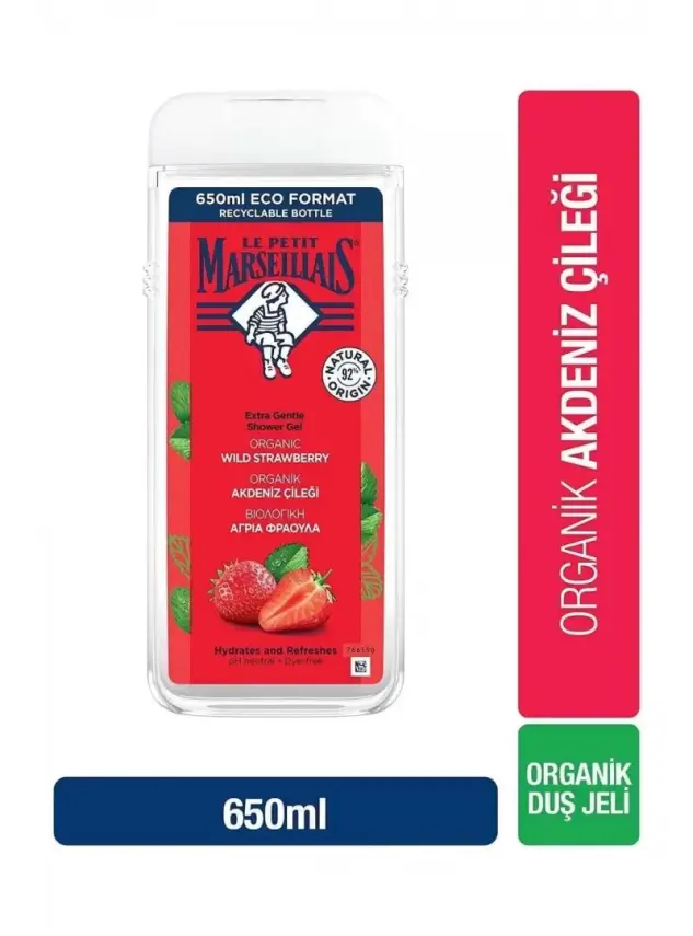Le Petit Marseillais Duş Jeli Akdeniz Çileği 650 ml - 1