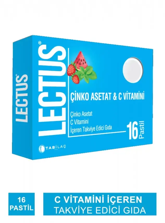 Lectus Çinko Asetat & C Vitamini 16 Pastil - 1