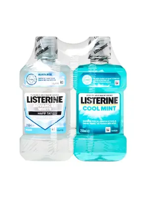 Listerine Advanced White 250 ml + Cool Mint 250 ml Set - 2