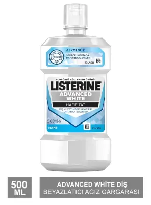 Listerine Advanced White Diş Beyazlatıcı Ağız Gargarası 500 ml - Nane Aromalı - Listerine
