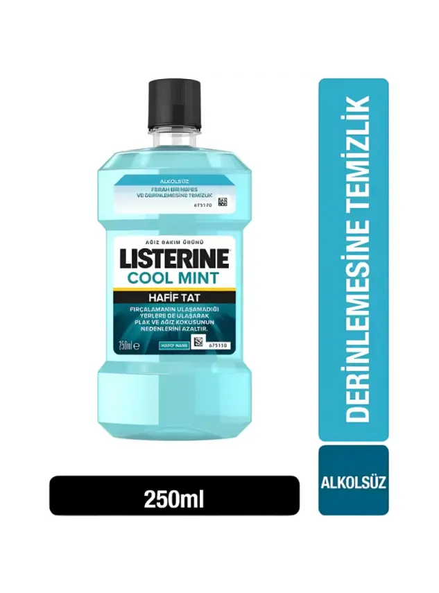 Listerine Cool Mint Hafif Tat Alkolsüz Ağız Gargarası 250 ml - Hafif Nane - 1
