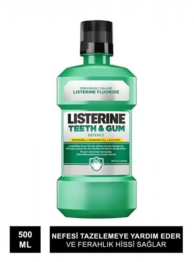 Listerine Teeth & Gum Defence Ağız Gargarası 500 ml - Ferah Nane - 1