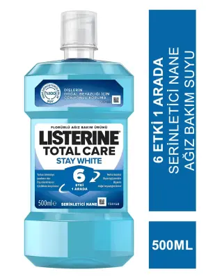 Listerine Total Care Stay White Ağız Gargarası 500 ml - Serinletici Nane - 1