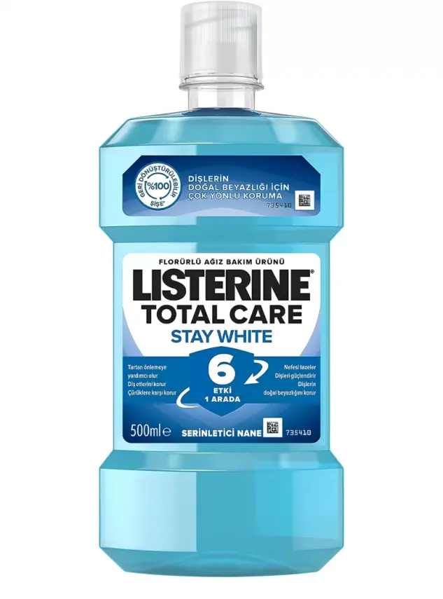 Listerine Total Care Stay White Ağız Gargarası 500 ml - Serinletici Nane - 2