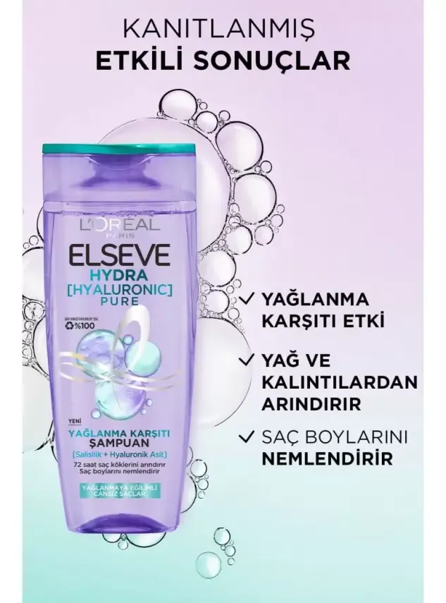 Loreal Elseve Hydra Pure Yağlanma Karşıtı Saç Şampuanı 300 ml - 2