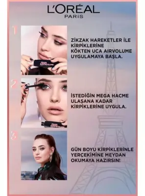 Loreal Paris Air Mega Black Maskara - 30 Saate Kadar Kalıcı - Ekstra Siyah 9.4ml - 3