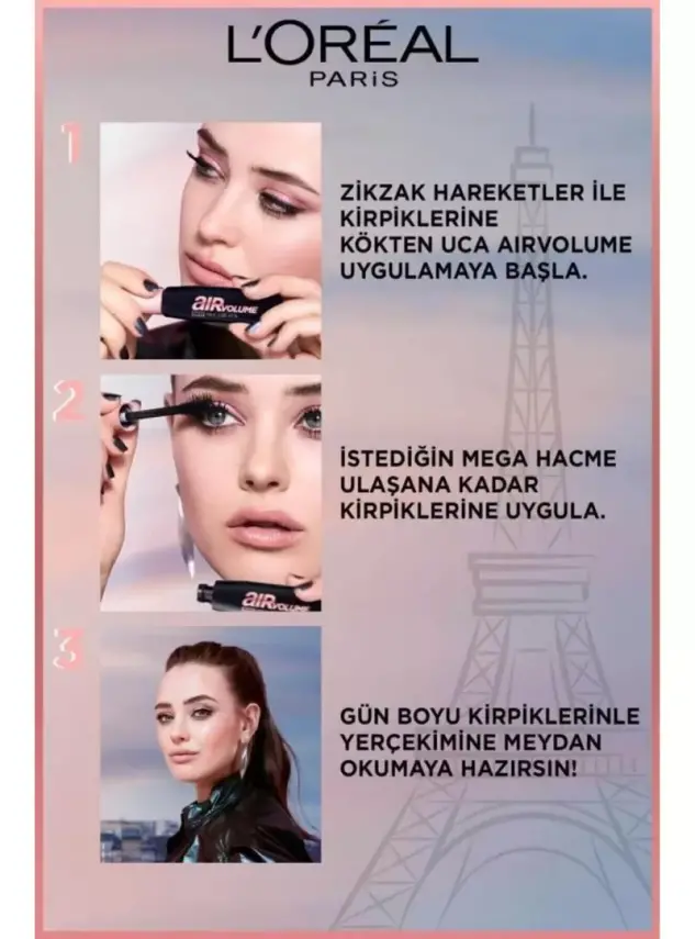 Loreal Paris Air Mega Black Maskara - 30 Saate Kadar Kalıcı - Ekstra Siyah 9.4ml - 3