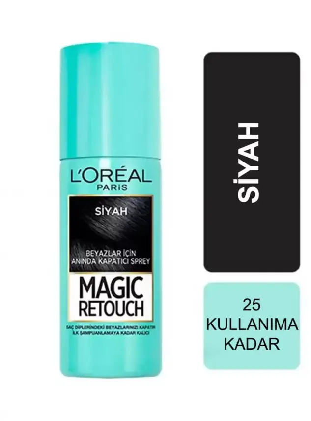 Loreal Paris Beyaz Saçlar İçin Kapatıcı Saç Spreyi - Siyah - 75 ml - 1