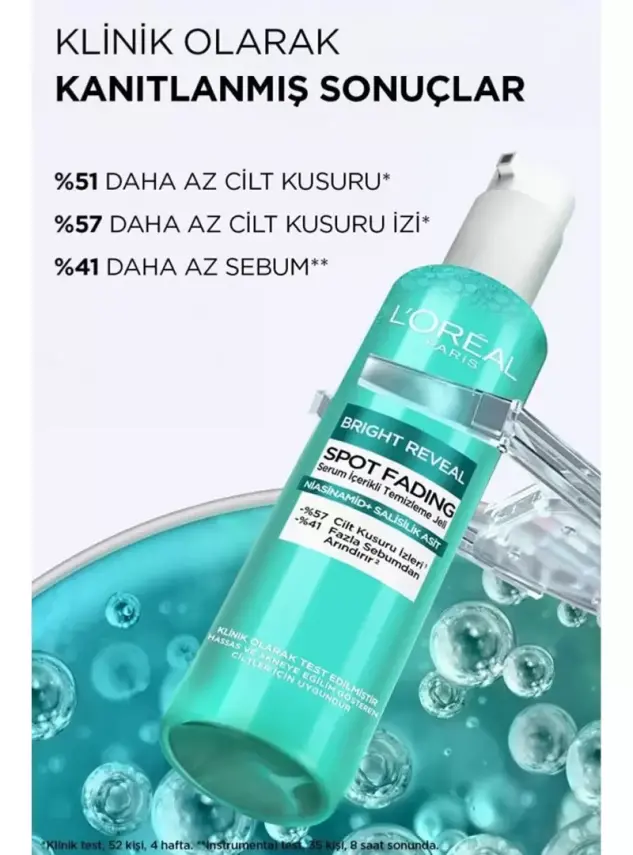 Loreal Paris Bright Reveal Spot Fading - Serum İçerikli Temizleme Jeli - Hassas / Akneli Ciltler - 150 ml - 4