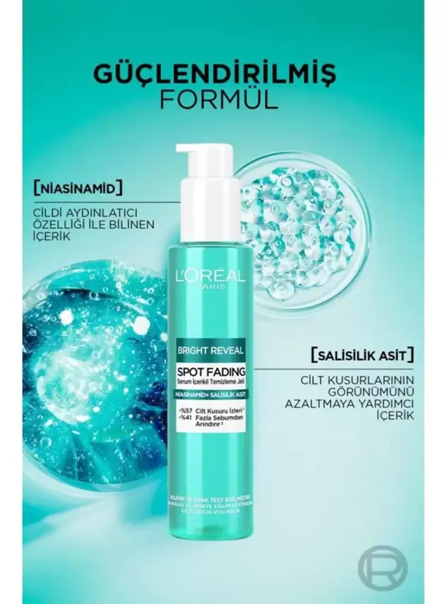 Loreal Paris Bright Reveal Spot Fading - Serum İçerikli Temizleme Jeli - Hassas / Akneli Ciltler - 150 ml - 5