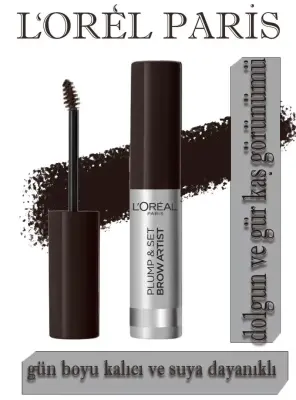 Loreal Paris Brow Artist Plump & Set Dolgun Görünüm Veren Kaş Sabitleyici Maskara - 109 Ebony - Loreal