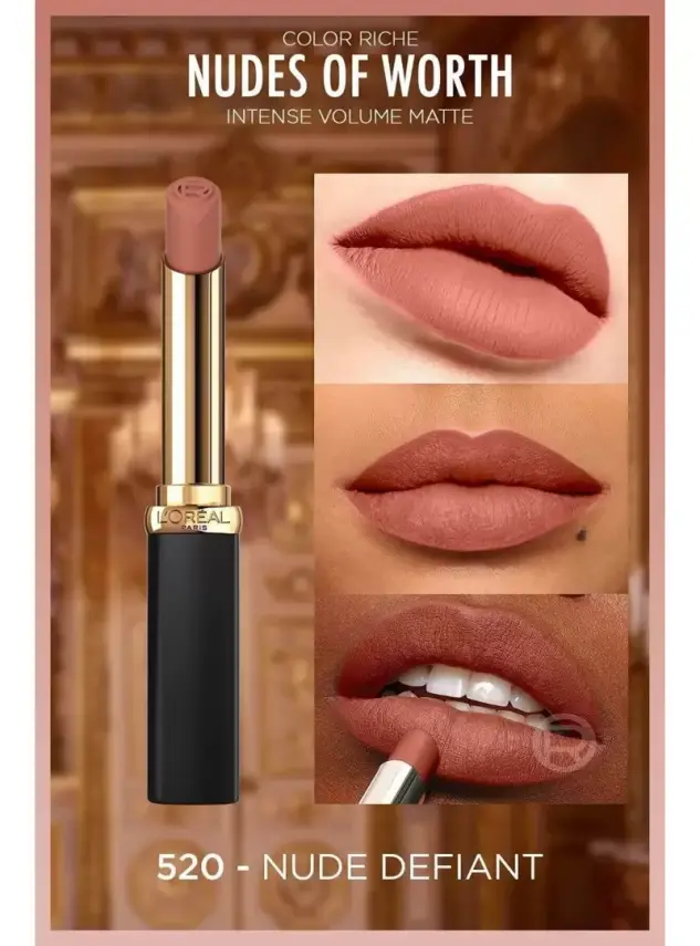 Loreal Paris Color Riche Intense Volume Matte Ruj - 520 Nude Defiant - 3