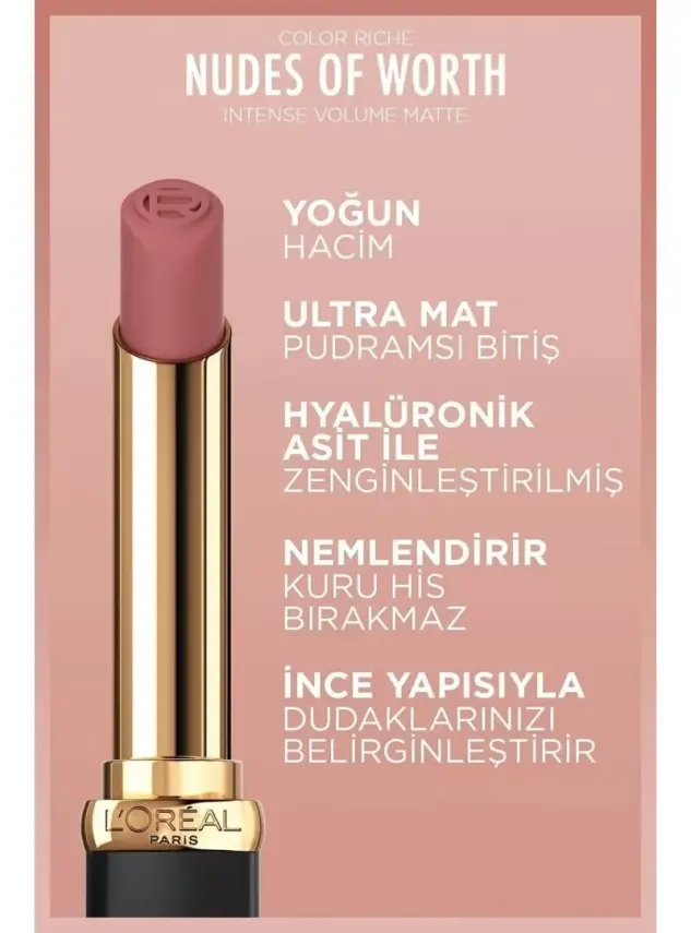 Loreal Paris Color Riche Intense Volume Matte Ruj - 520 Nude Defiant - 6
