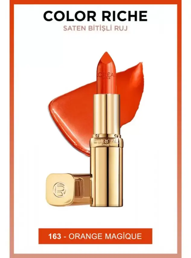 Loreal Paris Color Riche Saten Bitişli Ruj 163 Orange Magique - 1