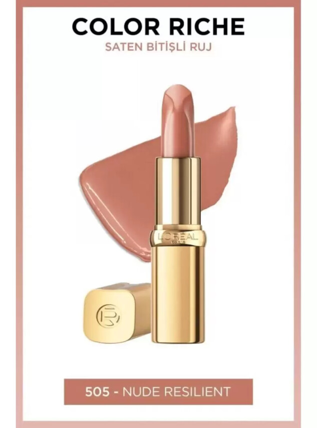 Loreal Paris Color Riche Saten Bitişli Ruj - 505 Nude Resilient - Loreal