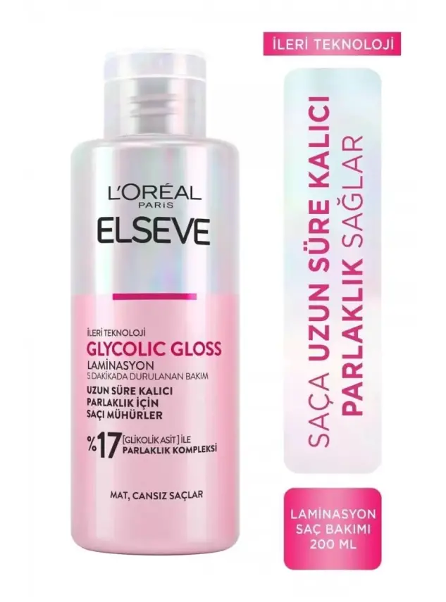 Loreal Paris Elseve Glycolic Gloss Laminasyon 5 Dakikada Durulanan Bakım 200 ml - 2