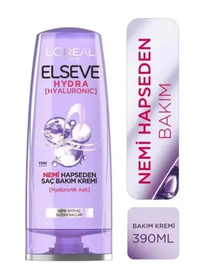 Loreal Paris Elseve Hydra - Hyaluronic - Nemi Hapseden Saç Bakım Kremi 390 ml - 1