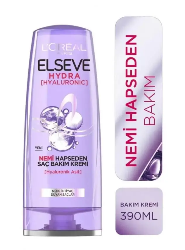 Loreal Paris Elseve Hydra - Hyaluronic - Nemi Hapseden Saç Bakım Kremi 390 ml - 1