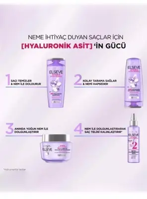 Loreal Paris Elseve Hydra - Hyaluronic - Nemi Hapseden Saç Bakım Kremi 390 ml - 6