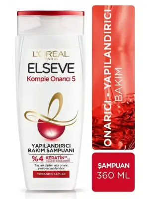 Loreal Paris Elseve Komple Onarıcı 5 Yıpranmış Saçlar Için Keratinxs Içeren Yapılandırıcı Bakım Şampuanı 360 ml - Loreal