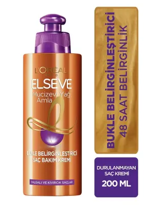 Loreal Paris Elseve Mucizevi Amla Yağı Bukle Belirginleştirici Saç Bakım Kremi 200 ml - 1