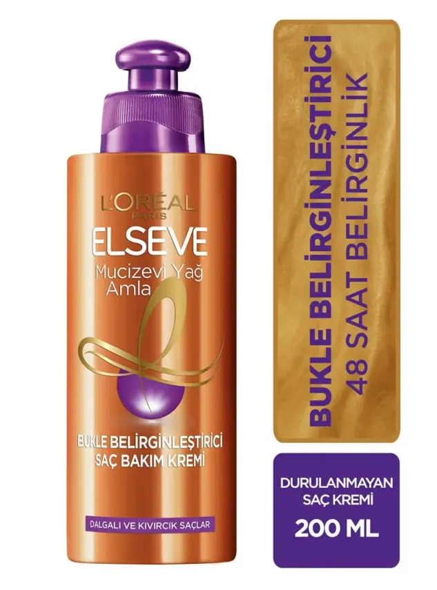 Loreal Paris Elseve Mucizevi Amla Yağı Bukle Belirginleştirici Saç Bakım Kremi 200 ml - 1