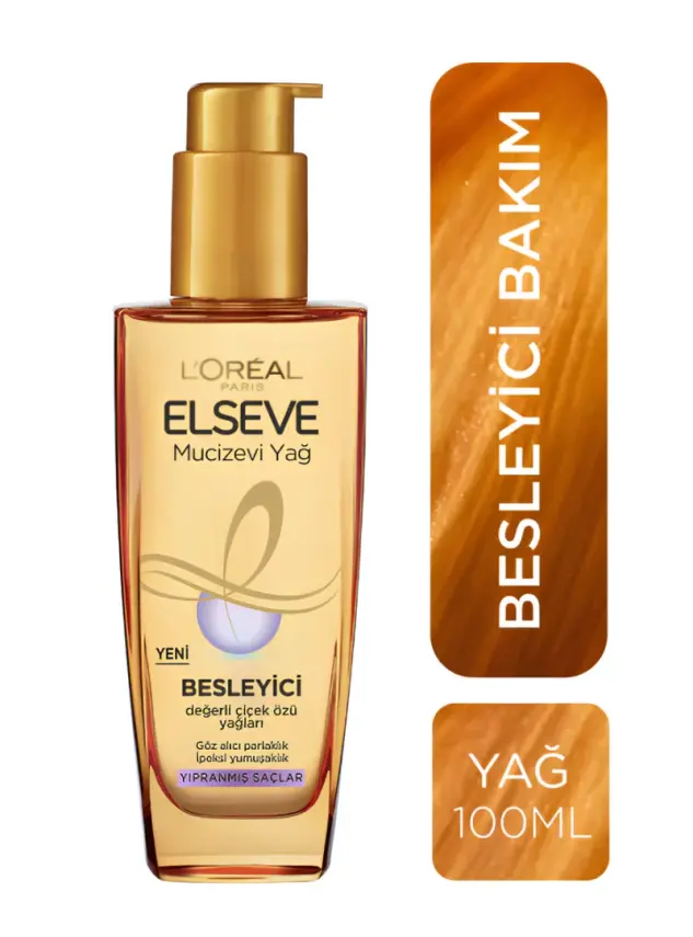 OUTLET Loreal Paris Elseve Mucizevi Besleyici Bakım Yağı 100 ml - Yıpranmış Saçlar İçin - 1