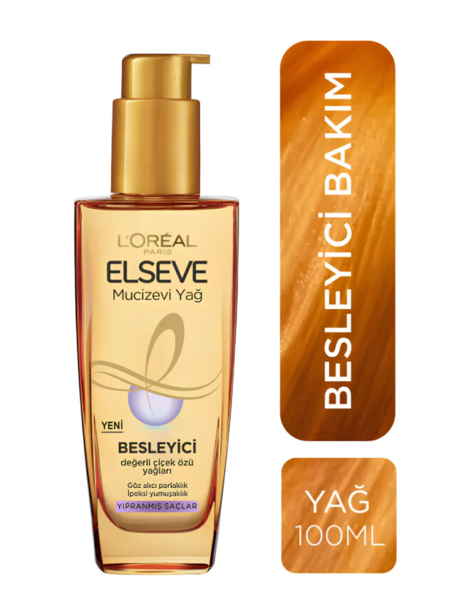 Loreal Paris Elseve Mucizevi Besleyici Bakım Yağı 100 ml - Yıpranmış Saçlar İçin - Loreal