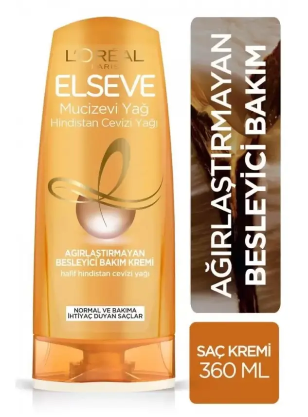Loreal Paris Elseve Mucizevi Hindistan Cevizi Yağı Ağırlaştırmayan Besleyici Bakım Kremi 360 ml - 1