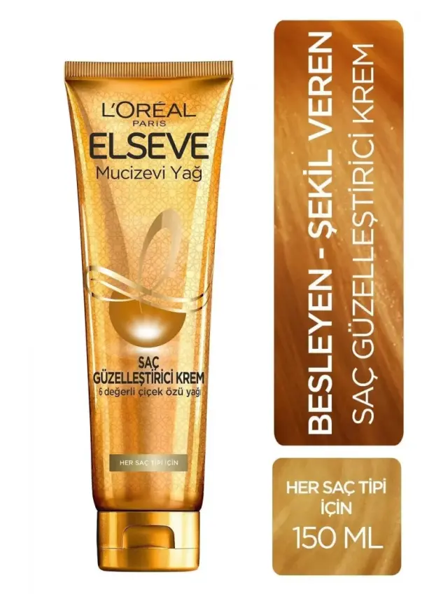 Loreal Paris Elseve Mucizevi Yağ Saç Güzelleştirici Krem 150 ml - Her Saç Tipi - 1