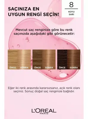 Loreal Paris Excellence Creme 8 Koyu Sarı Saç Boyası - 1