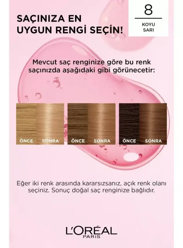 Loreal Paris Excellence Creme 8 Koyu Sarı Saç Boyası - 1
