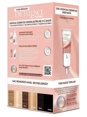 Loreal Paris Excellence Creme Nude Renkler Saç Boyası – 10u Nude Açık Sarı - 1
