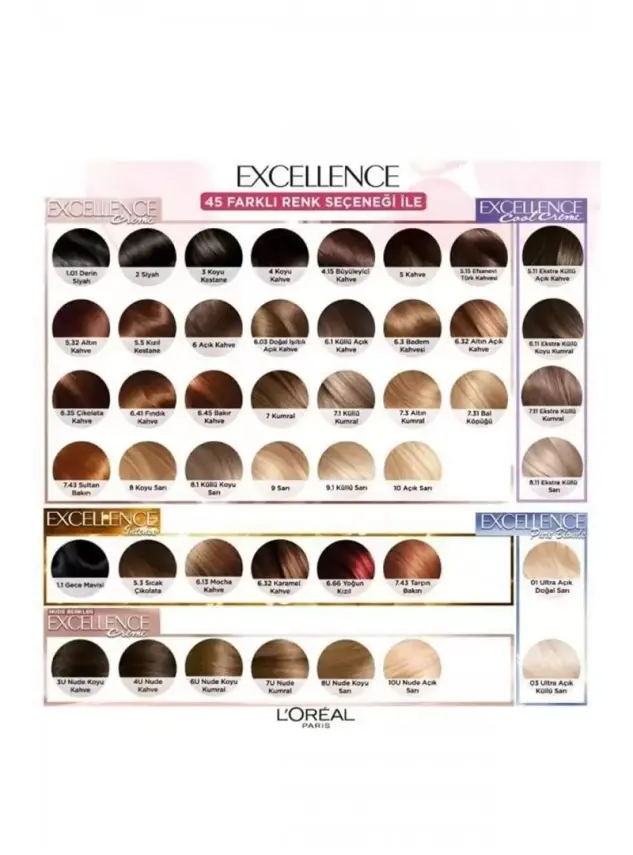 Loreal Paris Excellence Creme Nude Renkler Saç Boyası – 3u Nude Koyu Kahve - 6