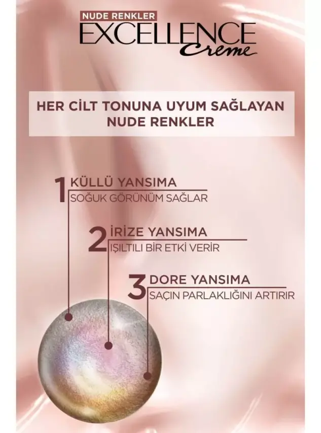 Loreal Paris Excellence Creme Nude Renkler Saç Boyası – 4u Nude Kahve - 2