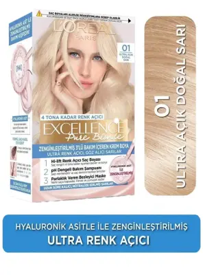Loreal Paris Excellence Creme Saç Boyası 01 Ultra Açık Doğal Sarı - 7