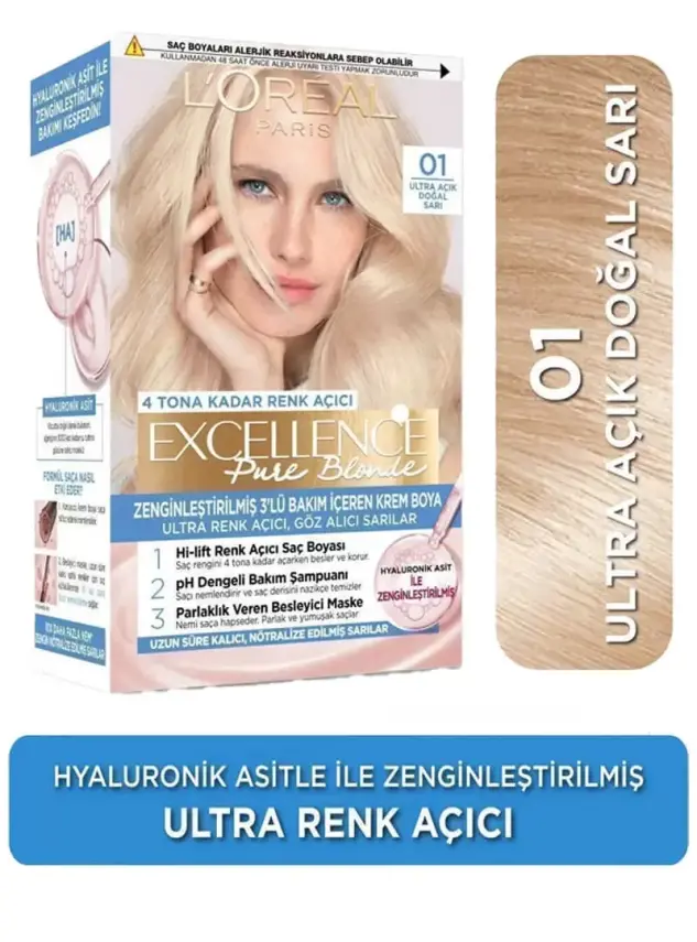 Loreal Paris Excellence Creme Saç Boyası 01 Ultra Açık Doğal Sarı - 7