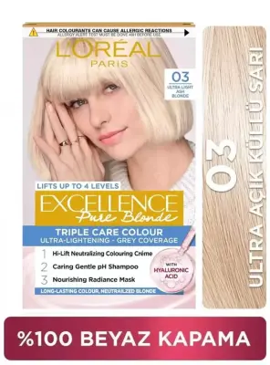Loreal Paris Excellence Creme Saç Boyası - 03 Ultra Açık Küllü Sarı - 1