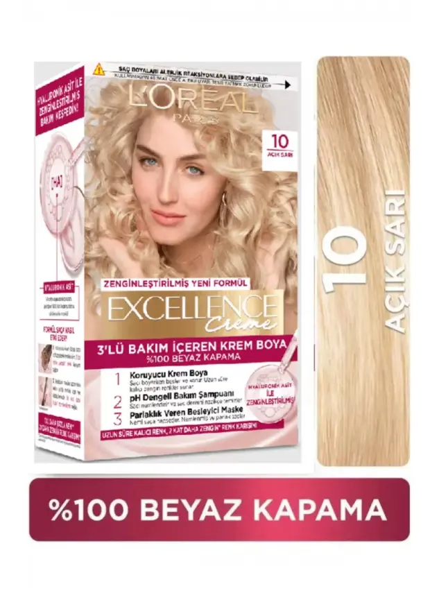 Loreal Paris Excellence Creme Saç Boyası 10 Açık Sarı - 1