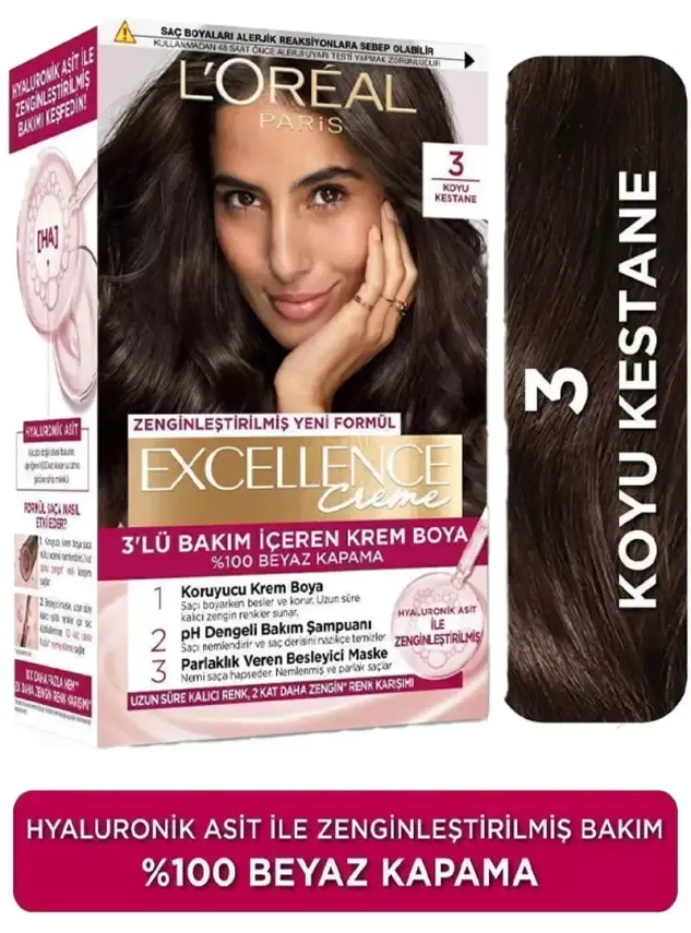 Loreal Paris Excellence Creme Saç Boyası 3 Koyu Kestane - 3