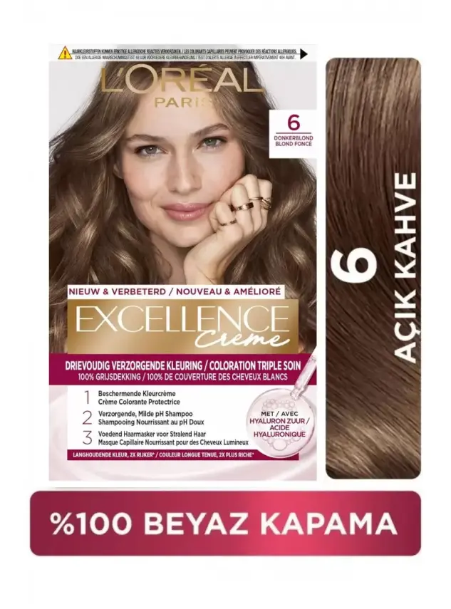 Loreal Paris Excellence Creme Saç Boyası - 6 Açık Kahve - 1
