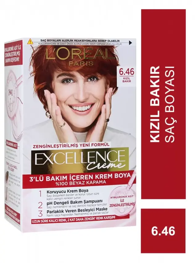 Loreal Paris Excellence Creme Saç Boyası – 6.46 Kızıl Bakır - 1