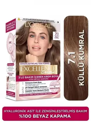 Loreal Paris Excellence Creme Saç Boyası 7.1 Küllü Kumral - 1