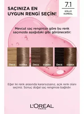 Loreal Paris Excellence Creme Saç Boyası 7.1 Küllü Kumral - 3