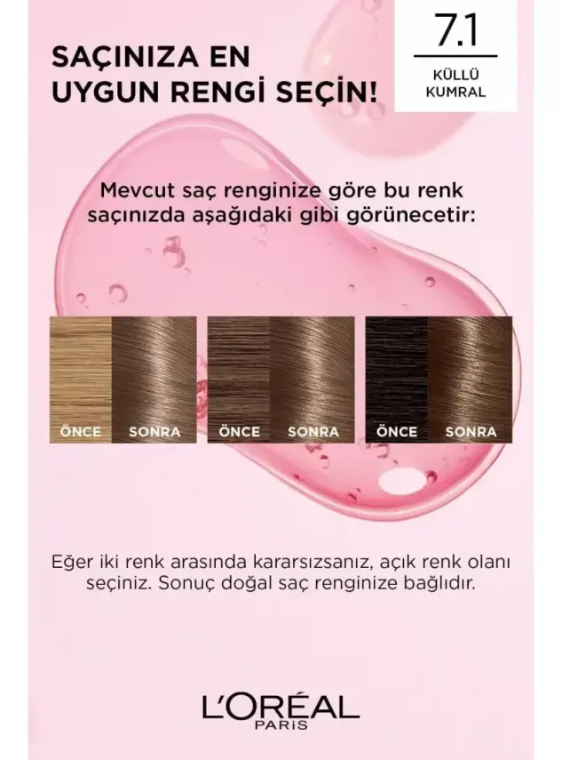 Loreal Paris Excellence Creme Saç Boyası 7.1 Küllü Kumral - 3