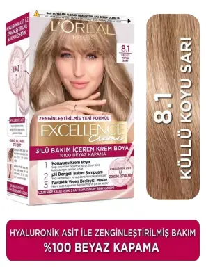 Loreal Paris Excellence Creme Saç Boyası 8.1 Koyu Sarı Küllü - 7