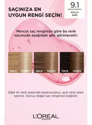 Loreal Paris Excellence Creme Saç Boyası 9.1 Sarı Küllü - 3